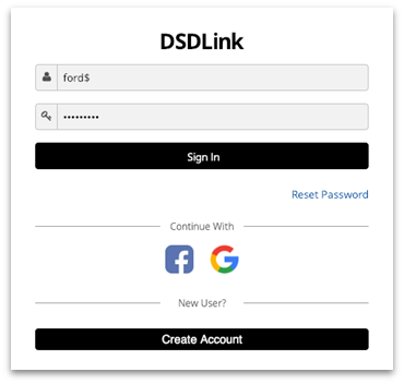 DSD Sign Up Screenshot